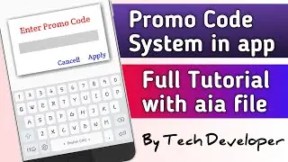 Promo Code system in app || Full tutorial + free aia file || Tech Developer