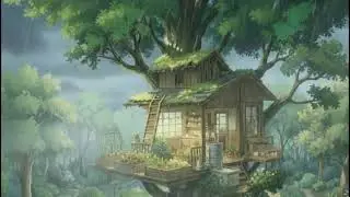 Cozy Ghibli Rain Ambience - Rainy Tree House for Sleep, Study & Relaxation | Ghibli ASMR