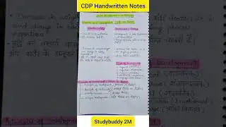 Handwritten CDP notes #shorts #handwrittennotes  #ctet2022 #utet