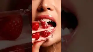 Glass Candy Strawberry Cake Eating ASMR 👄🍓🍰