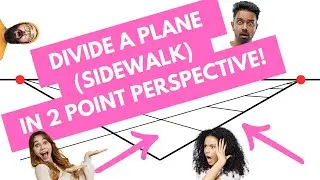 Dividing a sidewalk in 2 point perspective