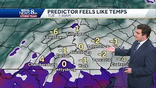 Wind chills near 0&deg; for Tuesday morning in south-central PA
