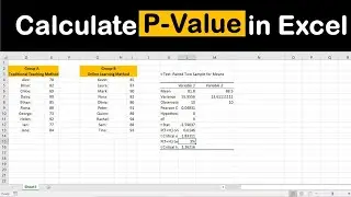 Как рассчитать P-значение в Excel | Вычисление P-значения в Microsoft Excel | Процесс проверки ги...