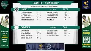 Carnegie 1 v Indigos 2