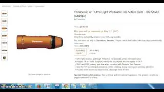 panasonic A1 ultralight wearable Hd action CAm Hx A1MD