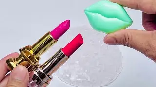 Lipstick Lip Balm Glitter Slime Colouring!! So satisfying & Amazing Video !! #relaxing #asmr #slime