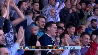 Nemanja Gordić beats the 3/4 buzzer and ignites the crowd (Budućnost VOLI - Cedevita, 1.4.2018)