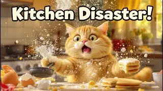 Lazy Cat&rsquo;s Funny Kitchen Disaster! 🍳😂 | Cute & Cozy Cooking Chaos