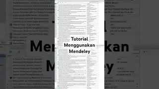TUTORIAL MENGGUNAKAN MENDELEY #tutorial #tutorialmendeley