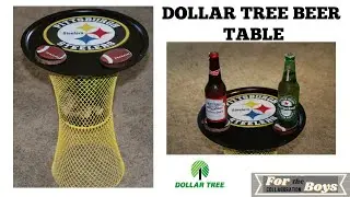 Steelers Beer Table / Dollar Tree DIY / Man Cave Guy Gift Ideas/ For the Boys collab / EJD