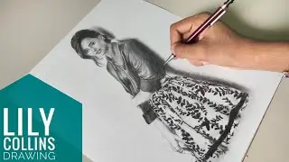 Lily Collins speed drawing/Drawing Lily Collins/{Nirav arts}
