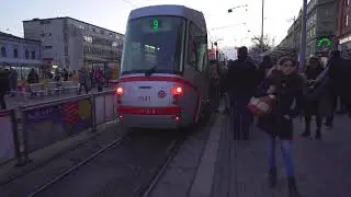 Czech Republic, Brno, tram 9 ride from Hlavní Nádraží to Dětská nemocnice