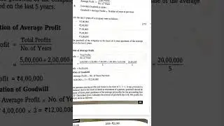 Valuation of the goodwill.... simple average profit method