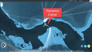 World Map of Ship Routes
