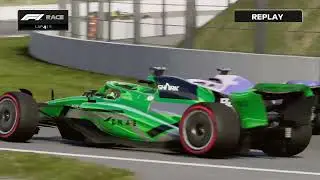 F1 23 Catalunya huge wheel to wheel overtake