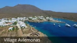 Kythira, travel guide: Village Avlemonas with Venetian fortress / observatory (by drone camera)