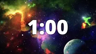 1 Minute Countdown Timer with Alarm and Deep Space Ambient Music   🌠Deep Space Galaxy 🌠