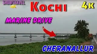 Kochi- Marine Drive to Cheranallur |4k  | Beautiful Backwater Scenery |Kerala Tourism | 4k Moto Vlog