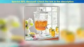 Editor&rsquo;s Choice High Quality 2-Gallon Large Capacity Clear Glass Beverage Dispenser with Elegant Em