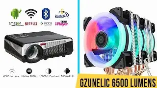 GZUNELIC 6500 Lumens Android WIFI 1080p Video Projector Review