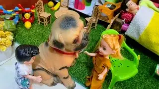 Barbie dream life Ep-37/Itna bada dog😲😳/Barbie doll all day routine in India /Barbie bed time story