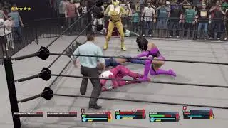 WWE 2K23: Pink and Yellow Time Force Rangers vs. Mileena and Kitana