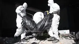 Syrian Civil Defence rescuers find bodies and human remains inside pro-Iranian militia site