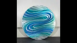 Mesmerizing Aqua and Blue One of a Kind Metal Wall Sculpture