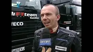 2004 F1 German GP - Bas Leinders (Minardi) comments after Friday free practice sessions (NL)