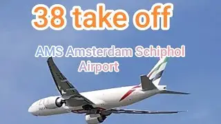 Airport Amsterdam Schiphol 38x take off AMS departure Emirates KLM EasyJet Transavia Air Canada 
