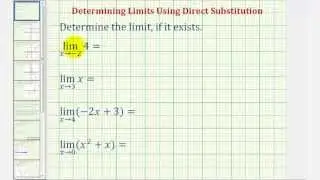 Ex: Determining Basic Limits Using Direct Substitution