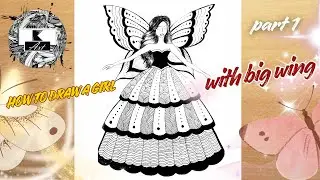 How to draw a Girl with big wing  Drawing tutorial || Pencil sketch for beginner || Girl drawing  1