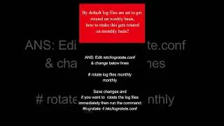 4. Log rotation | Linux interview questions