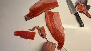 How to fillet & Debone a Rainbow trout quickly in easy way  فیله کردن ماهی قزل