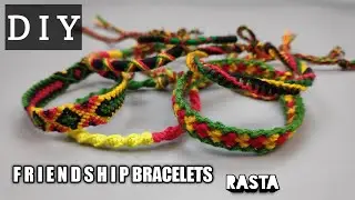 DIY Friendship Bracelets twist Rasta Pattern วิธีทำสร้อยข้อมือถักสีเร็กเก้