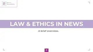 Intro to Journalism: Law & Ethics in News