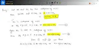 Vector Space L-4 । Algebra of subspace। The intersection of two subspaces is also a subspace।