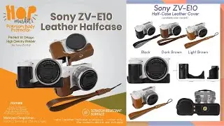 Half Case Leather Bag for Sony ZV-E10 with Strap Tas Kamera Alpha ZV E 10 Mark 1 Bahan Kulit PU E10