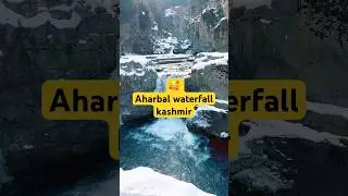 Snowcapped rocks at beautiful aharbal waterfall kashmir. #waterfall #adventure #nature