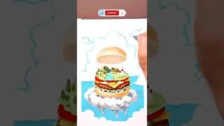 Cloud Island Burger Drawing | Easy Oil Marker Art Tutorial #Shorts