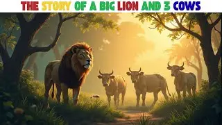 The Big Lion and Three Cows 🦁🐄 | Short Moral Story for Kids | Unity is Strength