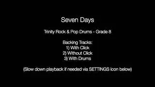 Seven Days by Sting - Backing Track for Drums (Trinity Rock & Pop - Grade 8)