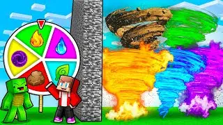 JJ and Mikey: ELEMENTAL ROULETTE BATTLE in Minecraft - Maizen