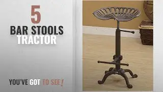 Top 10 Bar Stools Tractor [2018]: Rustic Industrial Farmhouse Tractor Seat Adjustable Bar Stool