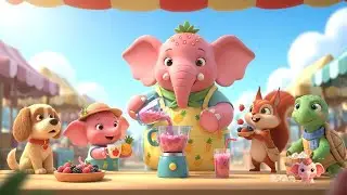 Strawberry Elephant Gang 🍓The Leaf Collecting Race to Embrace Autumn Fun and Friendly Rivalry