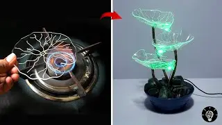 DIY Lotus Leaf Fountain Lamp | Glowing Acrylic Waterfall Light
