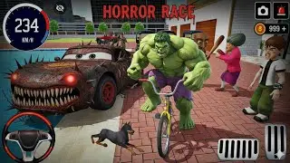HORROR RACE 💥 | Franklin And Hulk Horror Race Compition | Indian Bike Driving 3d 