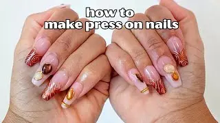 GOLD GEMSTONE NAILS 💫 how to make press on nails step-by-step + how to do isolated chrome nails