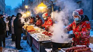 Harbin Morning Market Adventure: Frozen Foods and Street Eats in the Cold