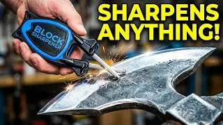 Sharpening large blades, Bolo knife, Battle axe, Board axe, Hog splitter and El Salvador swords.